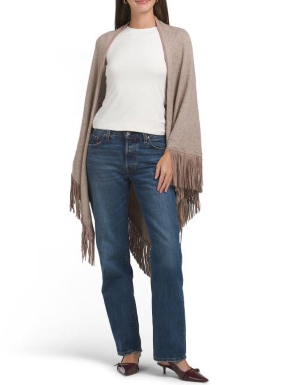 LA FIORENTINA Knit Wrap With Fringe